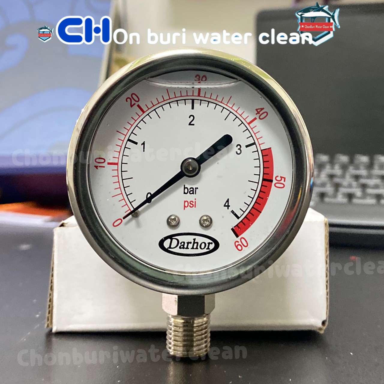 Pressure Guage เกจ์วัดแรงดัน 0-60psi/4bar oil