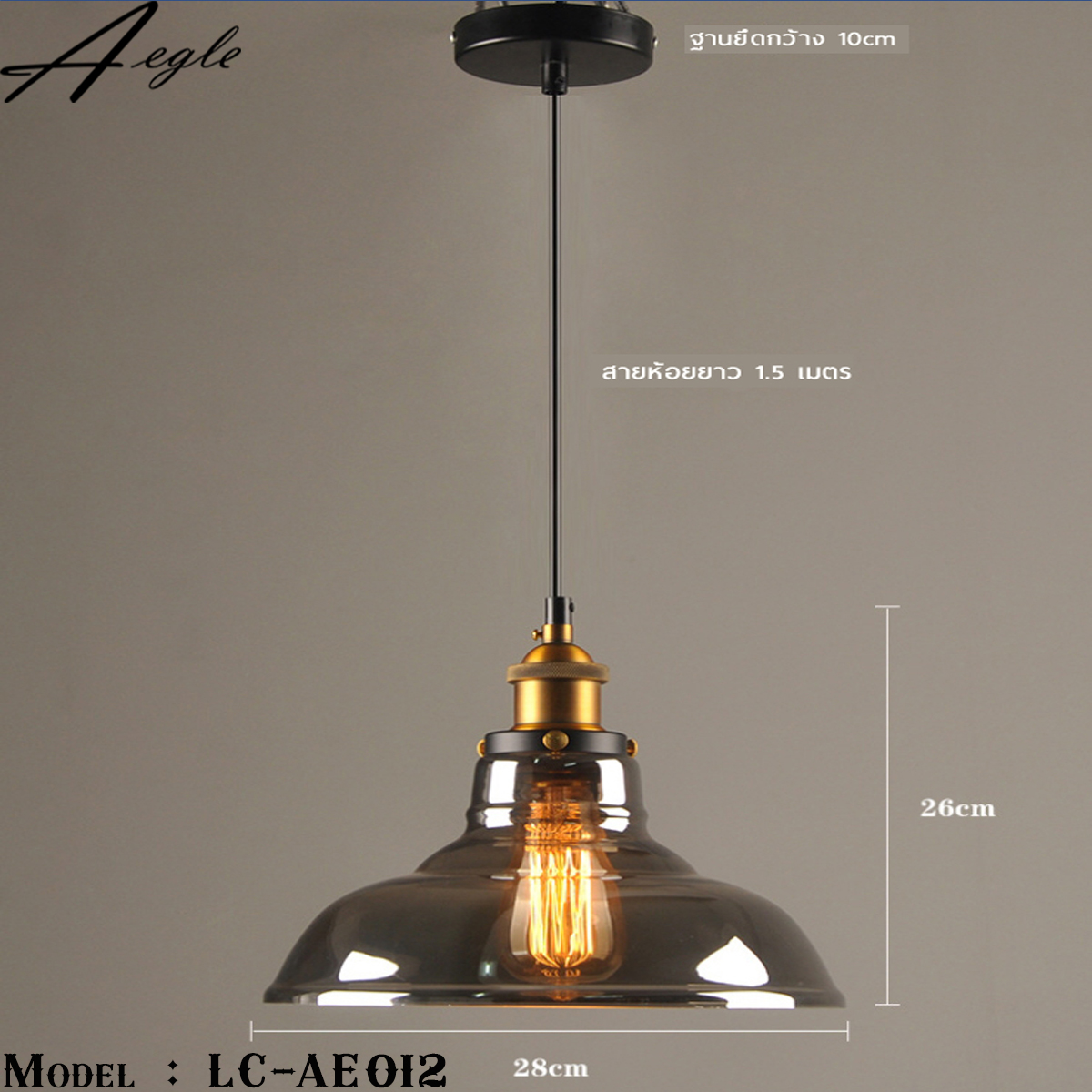 โคมไฟห้อยเพดาน Smoke gray