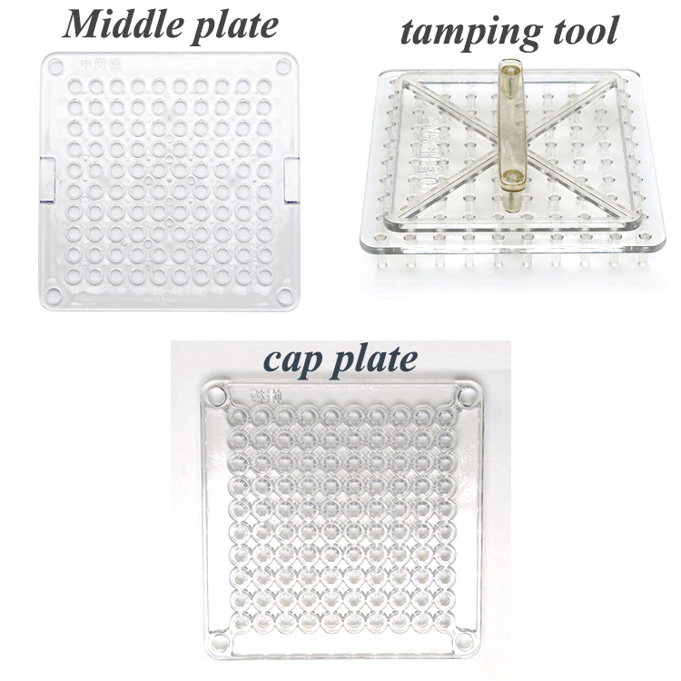 เครื่องบรรจุแคปซูลยา เบอร์ 00 (ครั้งละ 100 แคปซูล) มีขอบกันผงยา (เครื่องสีใส)