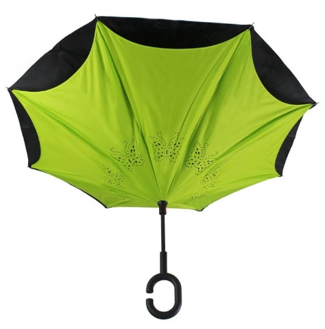 ร่มกลับด้าน สีเขียว (คละสี)