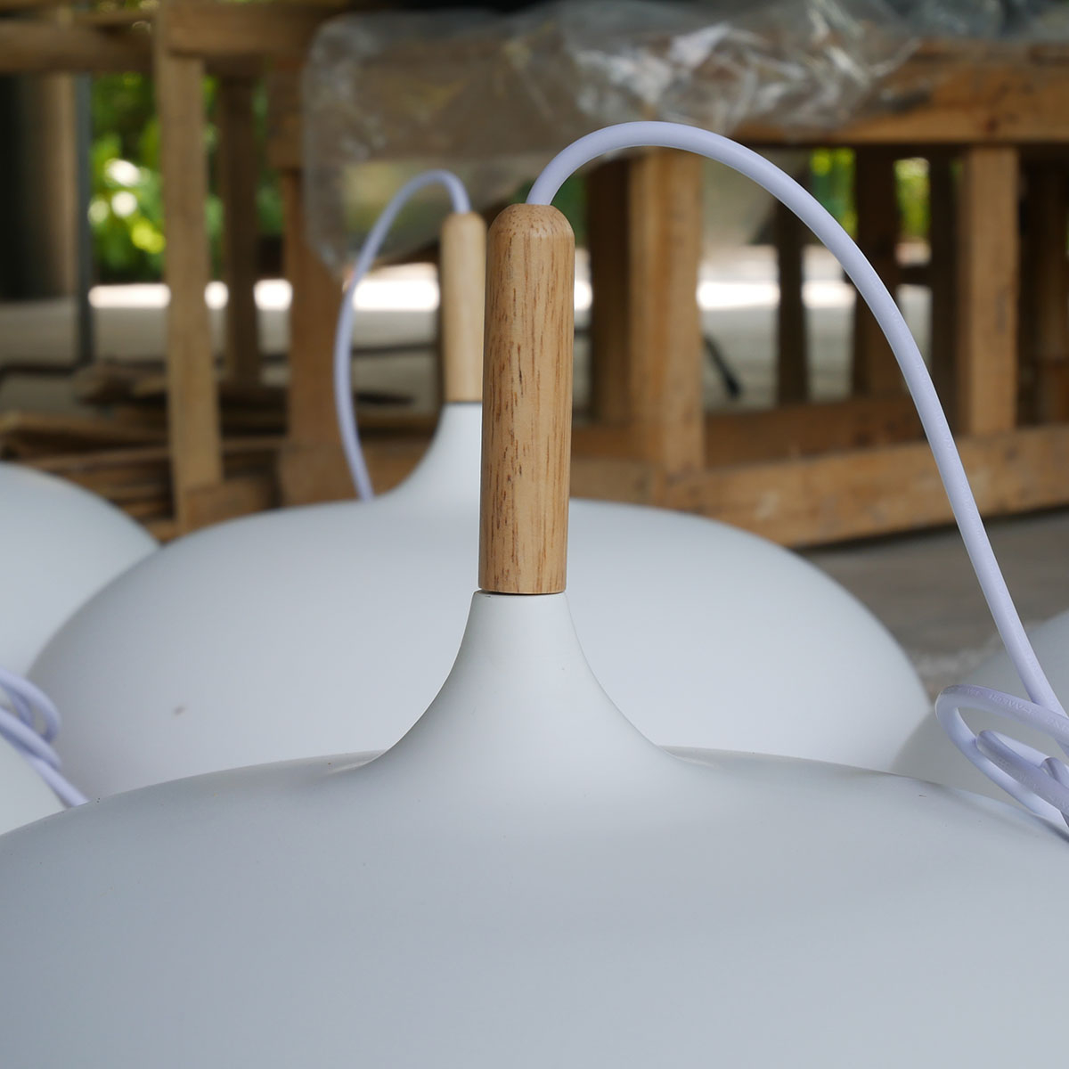 โคมไฟห้อยเพดานนอร์ดิกหัวไม้ 45cm