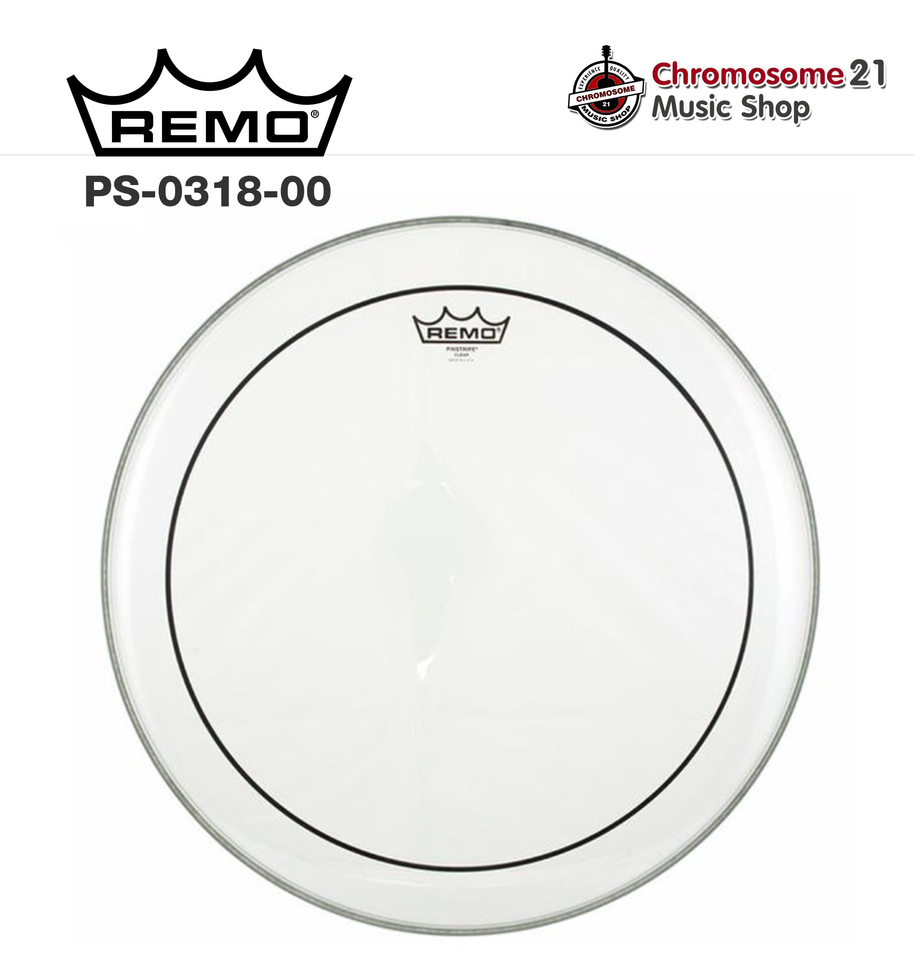 หนังทอม REMO Pinstripe clear 18นิ้ว รุ่นPS-0318-00 (หนังน้ำมัน2ชั้น)