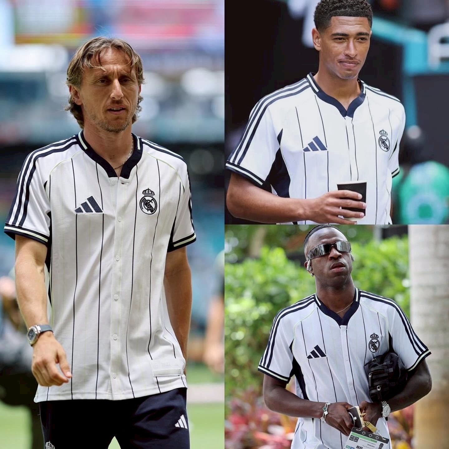 เสื้อเบสบอล Baseball ทีมเรอัล มาดริด สีขาว เกรดเเฟนบอลพรีเมี่ยม 2025