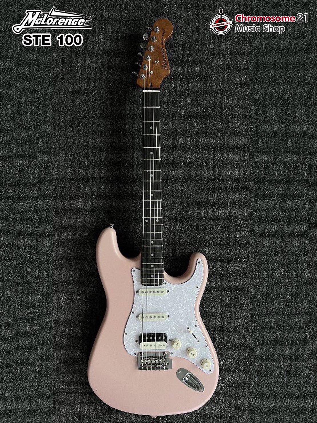 กีตาร์ไฟฟ้า.McLorence STE-100H. คอเมเปิ้ลเผา Roasted Maple Neck สีชมพูครีม