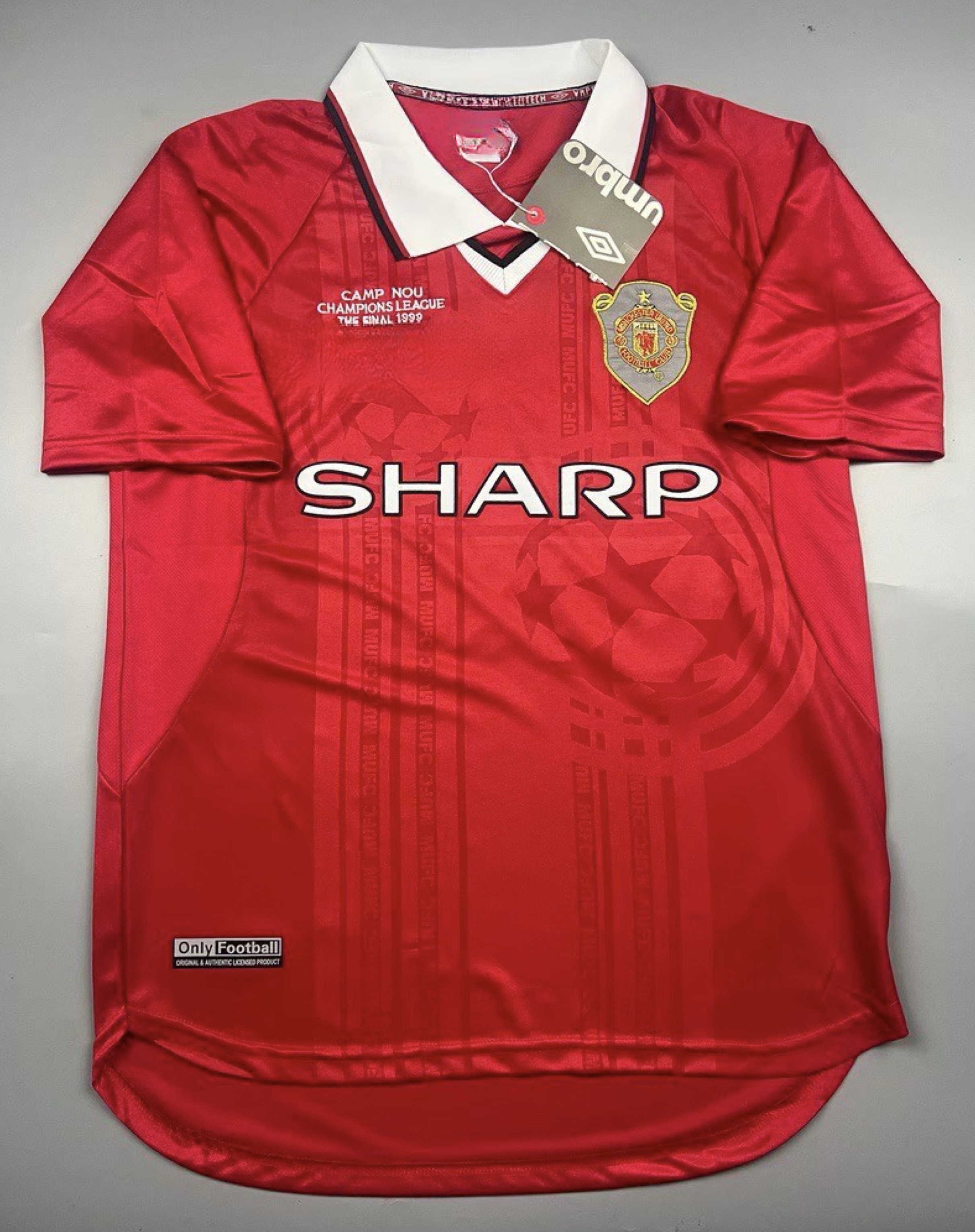 เสื้อบอล ย้อนยุค แมนยู 1999 เหย้า Final Camp Nou Retro Manchester United Home เรโทร คลาสสิค 1999-2000