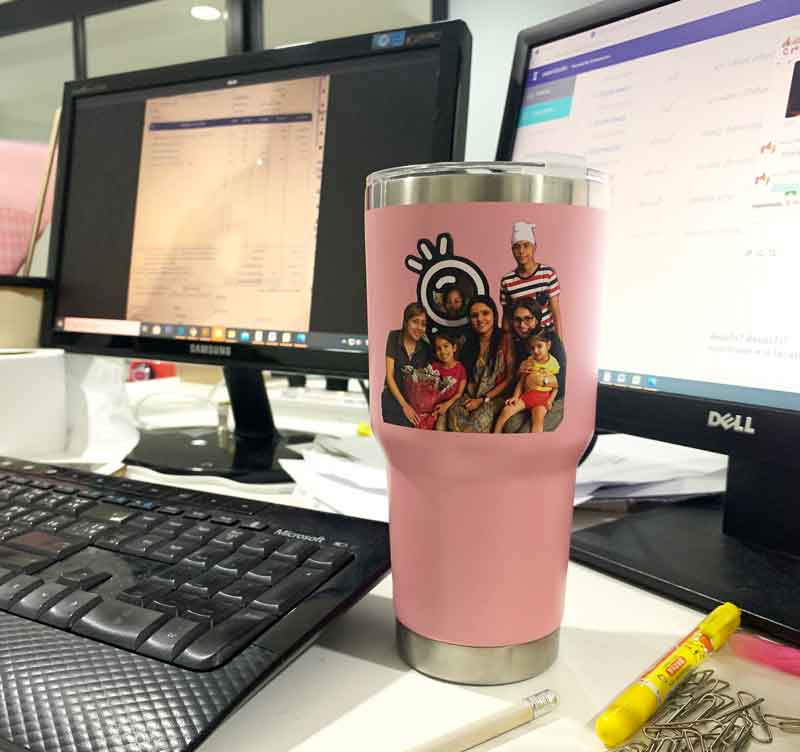 แก้วทรง YETI พร้อมพิมพ์รูปจากมือถือ กล้องถ่ายรูป (ไม่ได้ออกแบบใหม่)