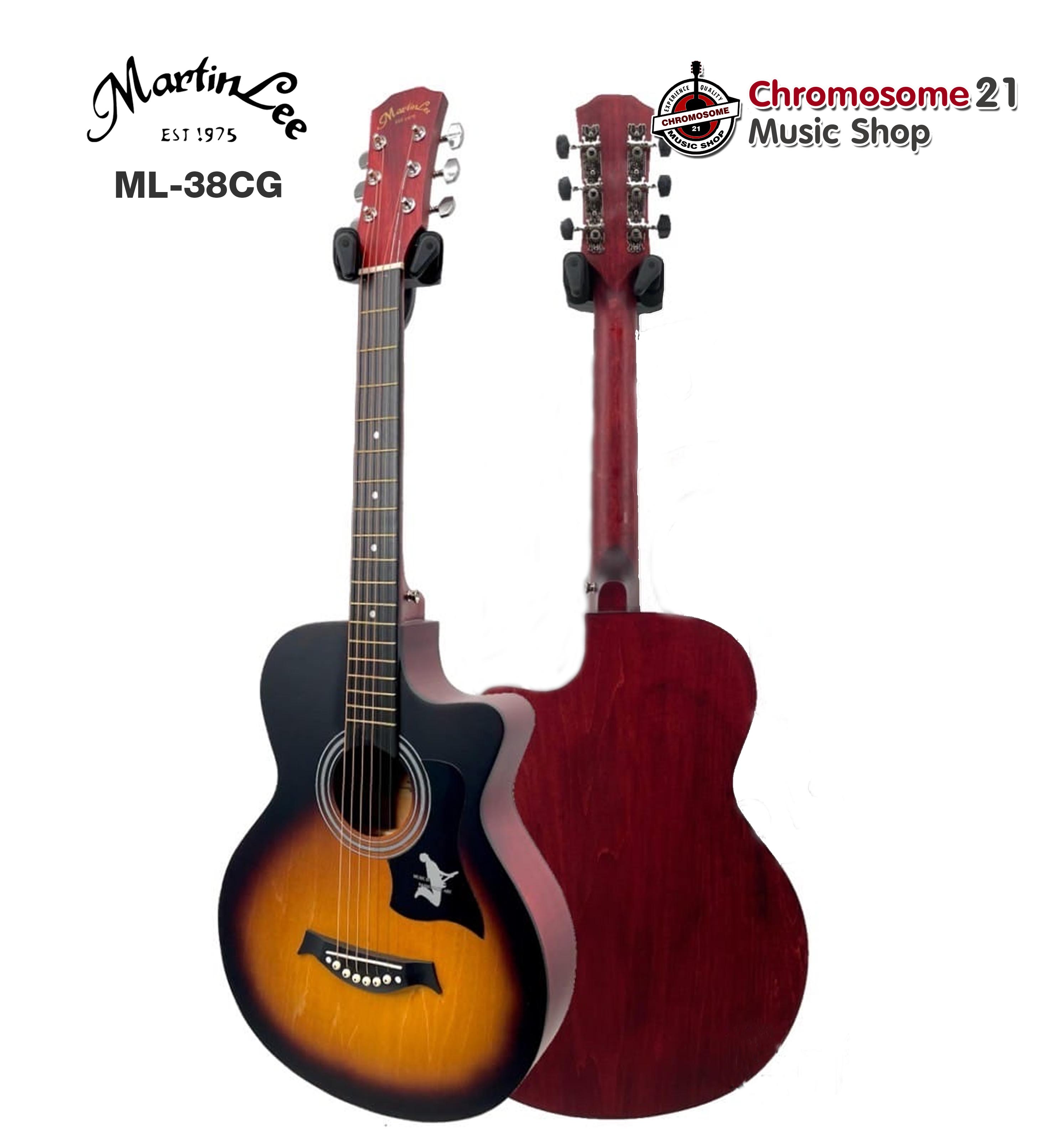กีตาร์โปร่ง MartinLee รุ่น ML-38CG ขนาด 38” สีซันเบิร์ด