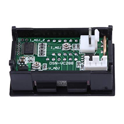 โวลต์มิเตอร์แบบดิจิตอลจอแสดงผลแบบคู่เครื่องตรวจจับแรงดันไฟฟ้า กระแสตรง 0-100 โวลต์ 10A