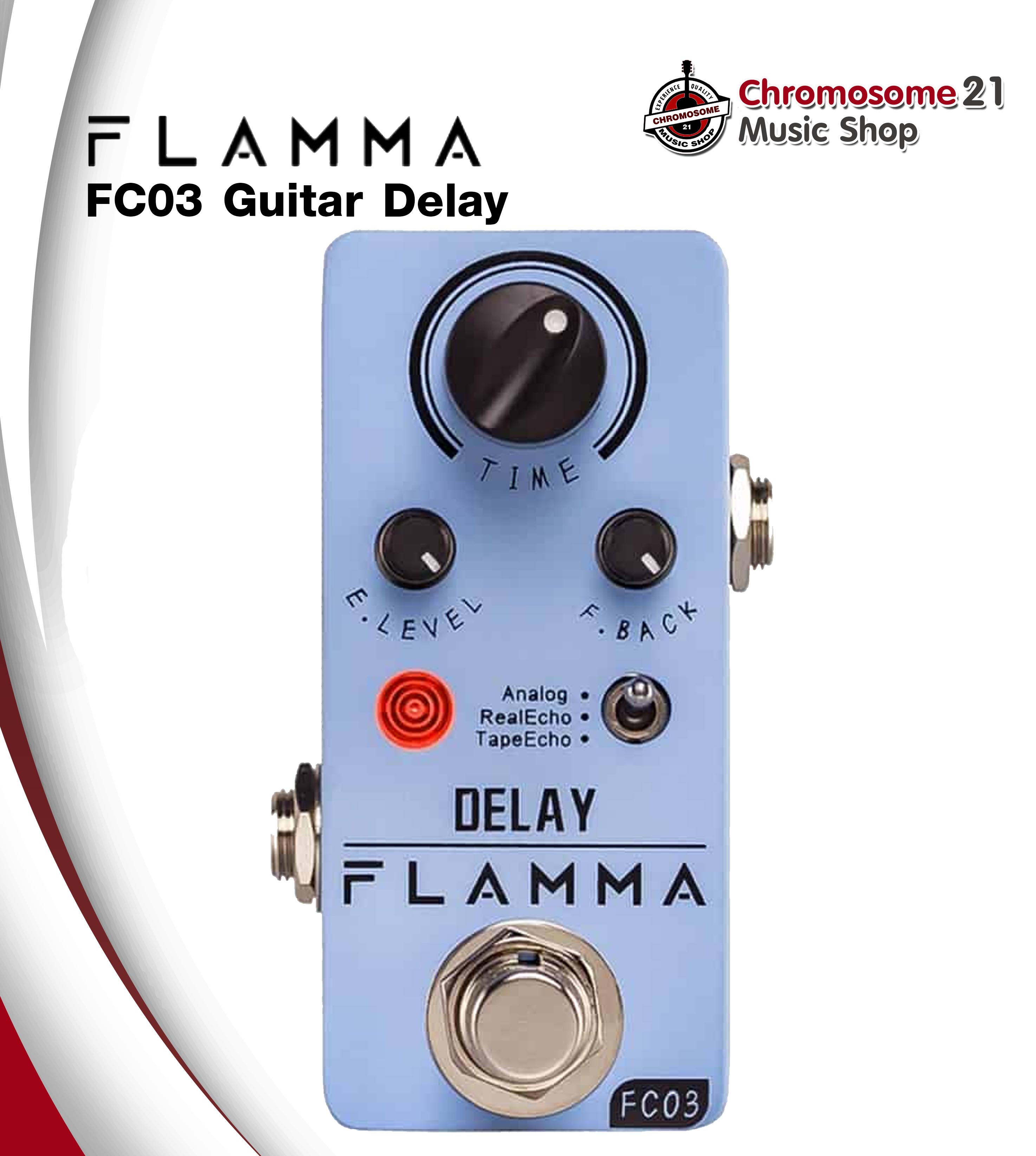 เอฟเฟคกีตาร์ Flamma FC03 Guitar Delay Pedal Analog Real Echo Tape Echo
