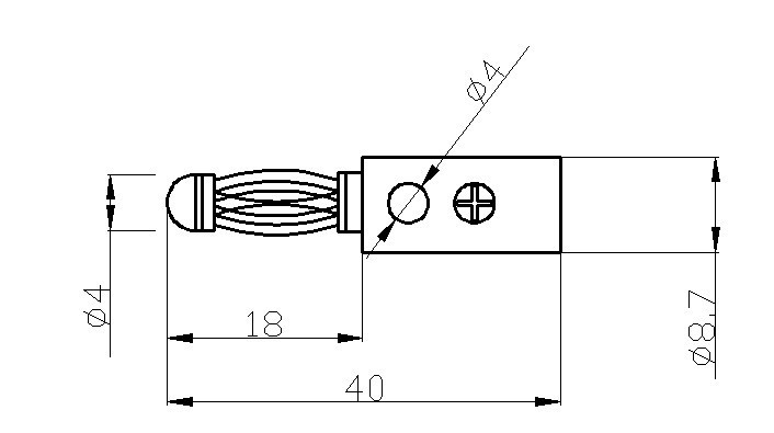 Banana plug 4MM jack terminal แจ็คปลั๊กกล้วย สีแดงดำตัวผู้ จำนวน 1 คู่