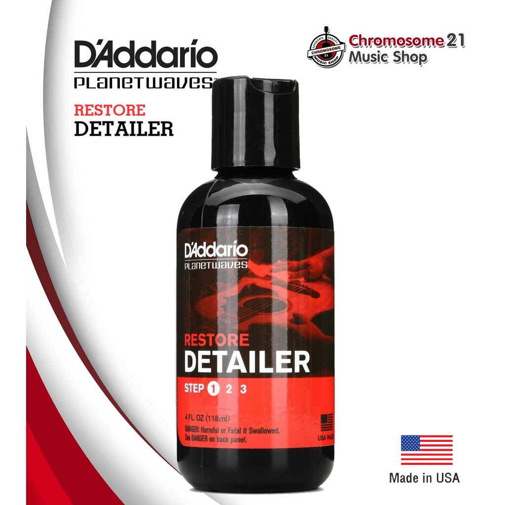 น้ำยาทำความสะอาดตัวกีตาร์ ขจัดคราบฝังลึก D'Addario RESTORE DETAILER STEP1 Made in USA