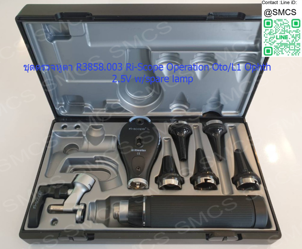 ชุดตรวจหู ตา Riester R3858.003 Ri-Scope Operating Oto/L1 Ophth 2.5V w/spare lamp