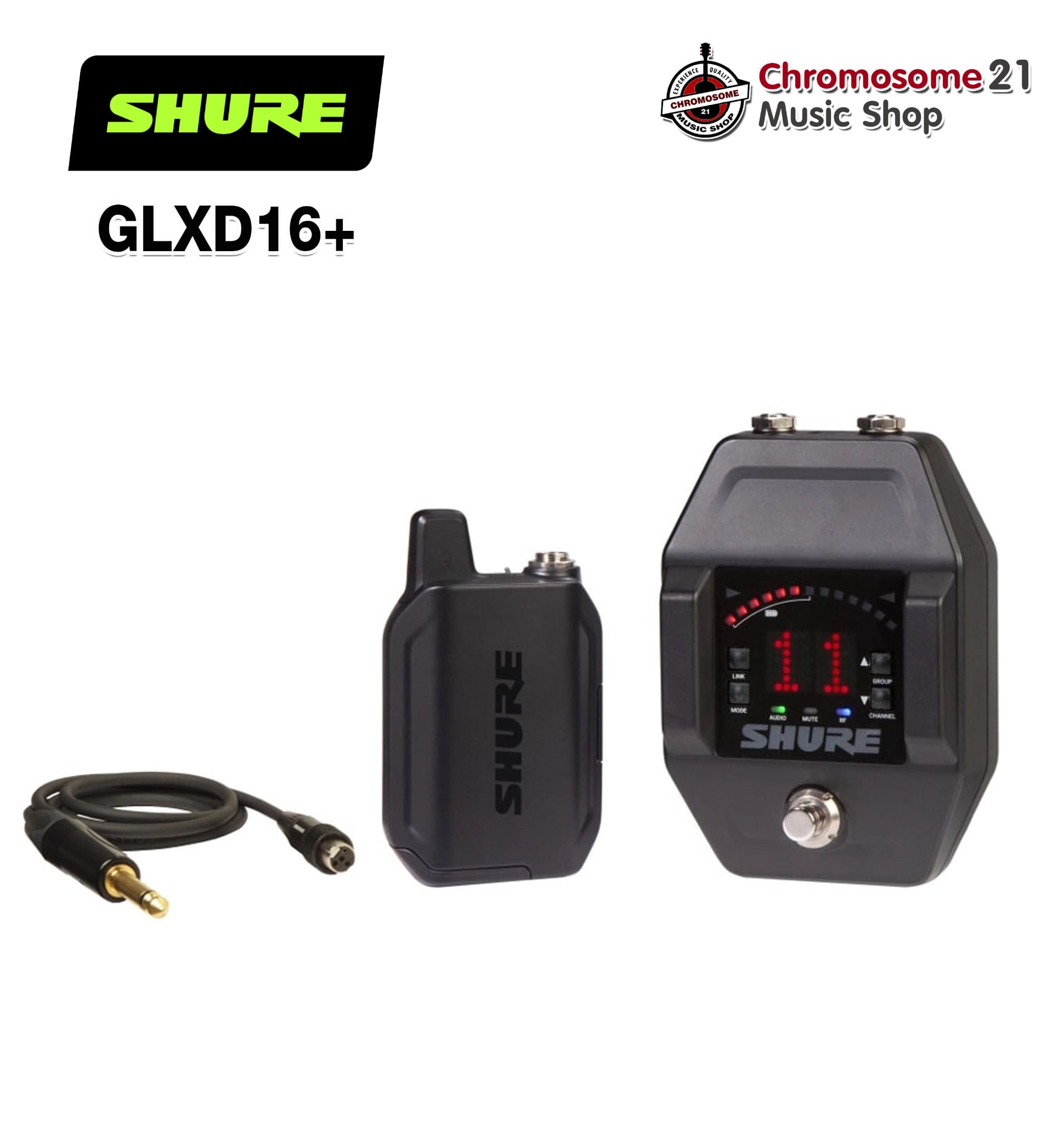 ไวเลสกีตาร์ SHURE GLXD16+ Guitar Pedal แท้100% มหาจักร ประกันศูนย์ไทย 1ปี สแกน+เพิ่มอีก3เดือน
