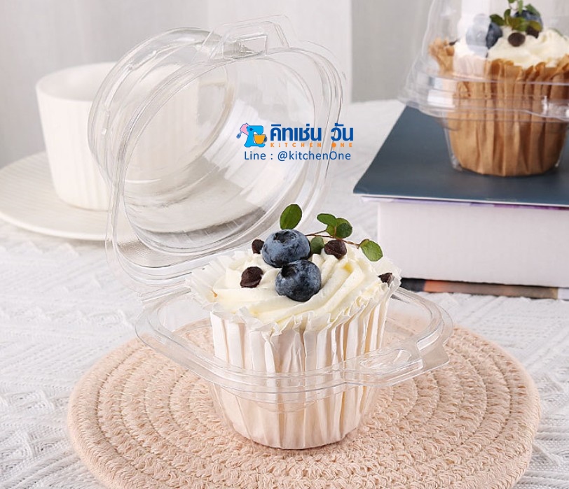 กล่องคัพเค้กใสทรงสูง กล่องคัพเค้กฝาสูงปิดล็อคในตัว กล่องคัพเค้ก1หลุม กล่องพลาสติกใส กล่องมัฟฟิน cup cake SBXY161