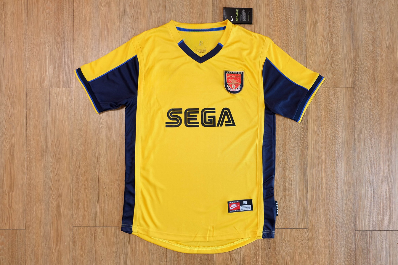 Retro เสื้อกีฬาแขนสั้น ลายทีมชาติฟุตบอล Arsenal Away 1999 2000 ชุดเยือน สไตล์เรโทร คุณภาพดี สําหรับผู้ชาย