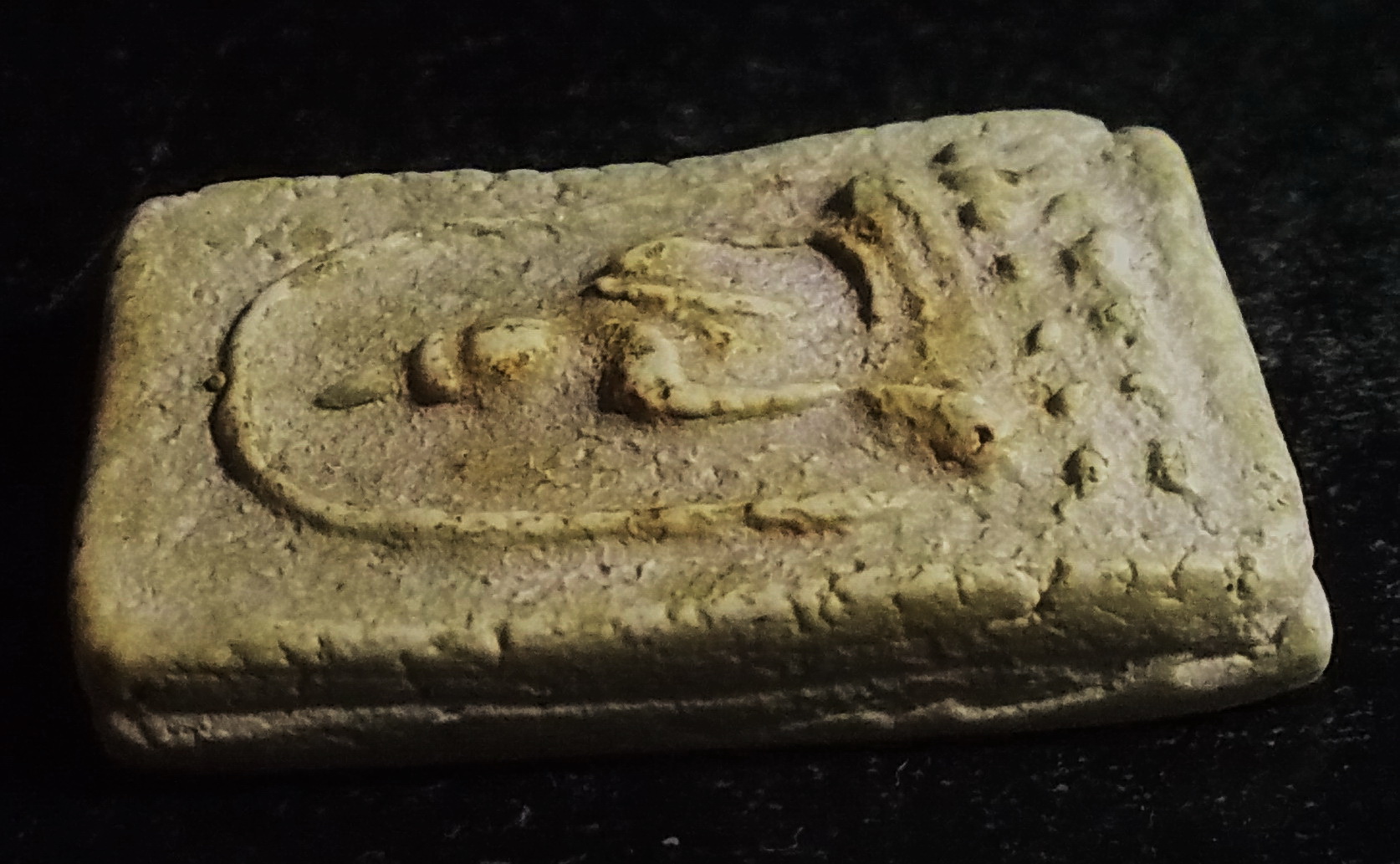 พระเนื้อผง พิมพ์หลวงพ่อโตครอบแก้ว บัว 7 หลังยันต์ ปี 2496 #lnw1070