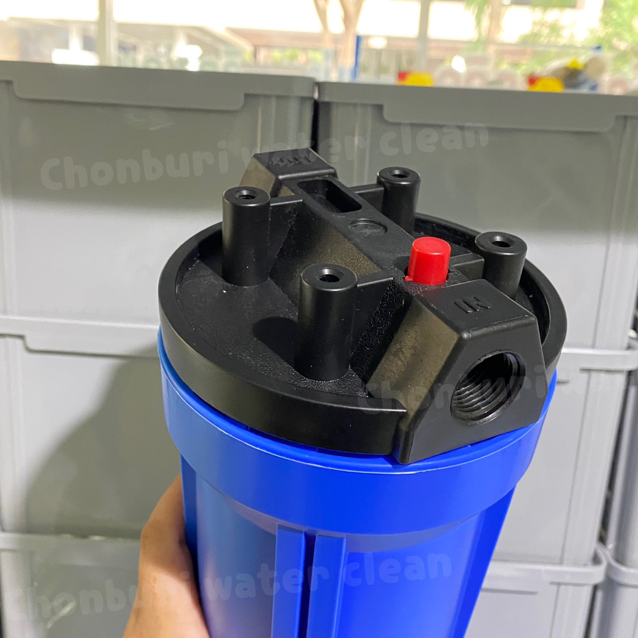 กระบอกกรองน้ำ Aquatek Housing ขนาด 20 นิ้ว สีน้ำเงิน ทางน้ำเข้าออก 4 หุน