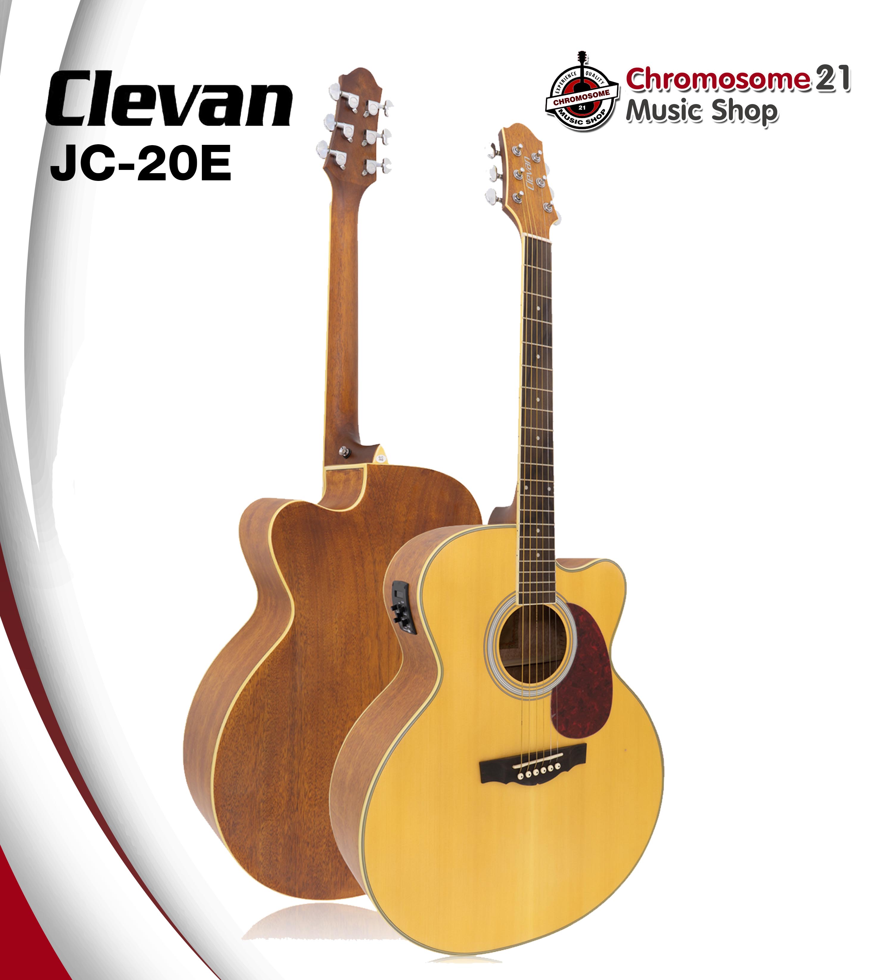 กีตาร์โปร่งไฟฟ้า Clevan JC-20E ทรงจัมโบ้