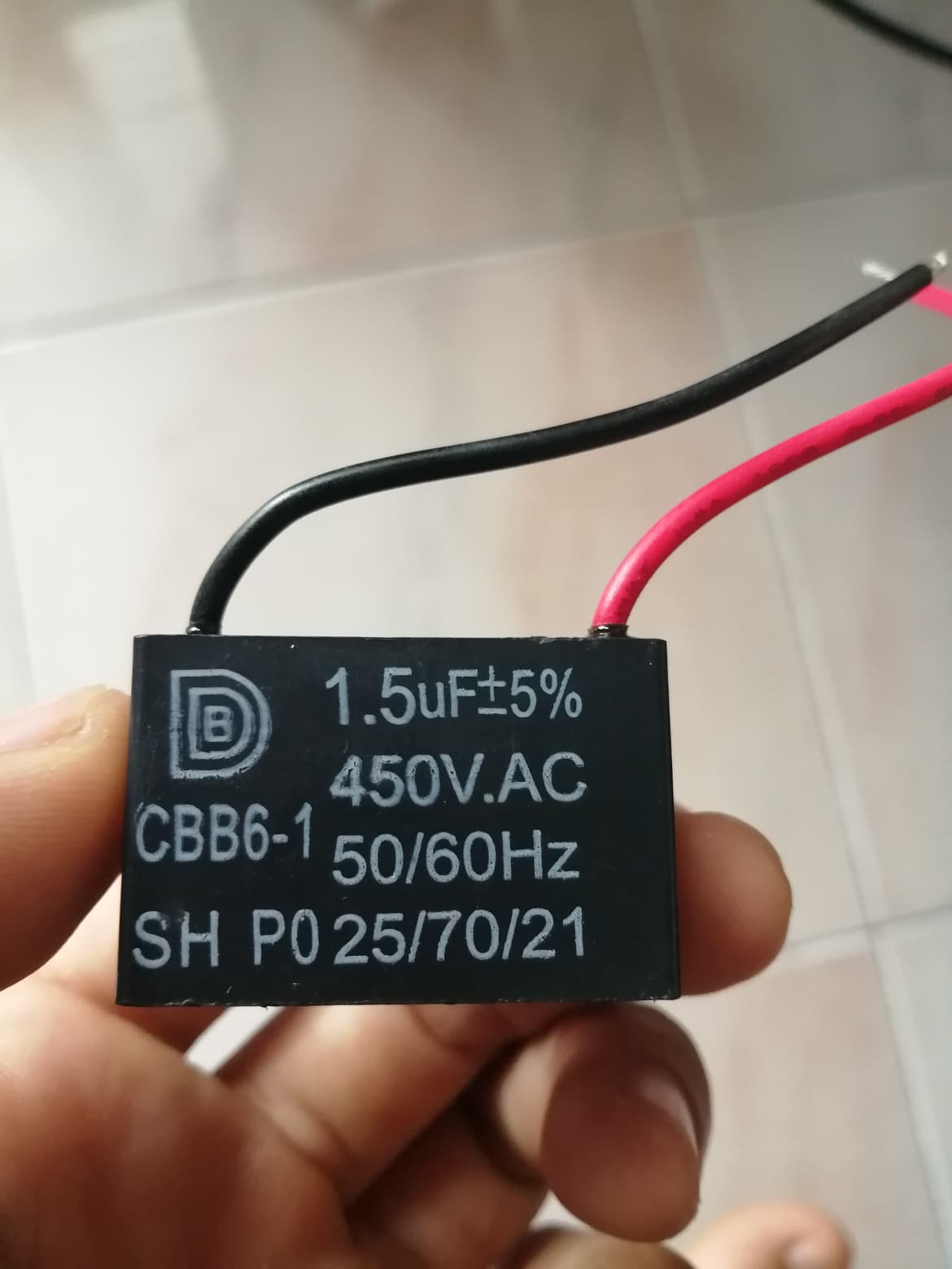 capacitor พัดลม คาปาซิเตอร์ 450V ตัวเก็บประจุ พัดลม รุ่น CBB6-1