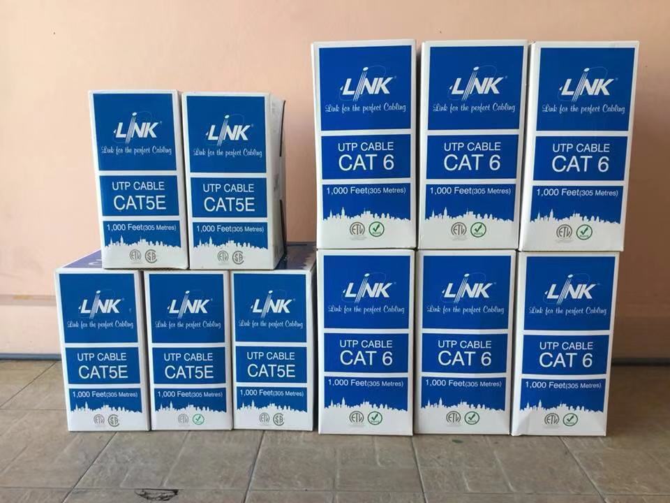 US-9015M สายแลนภายนอกมีสลิง CAT5 ดำ