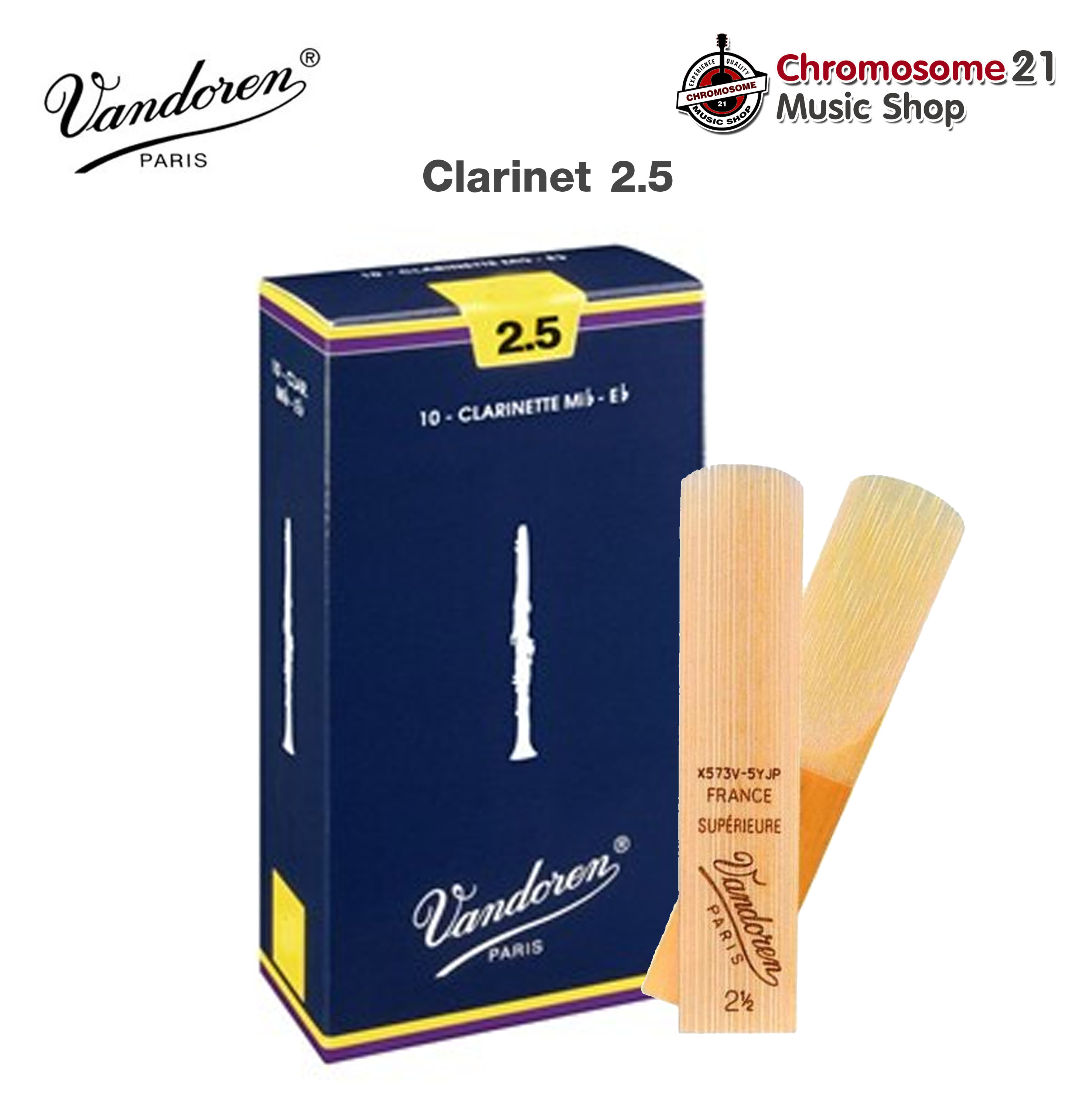 ลิ้นคลาริเนต Vandoren Traditional เบอร์ 2.5 (ราคา/อัน). MADE IN Paris
