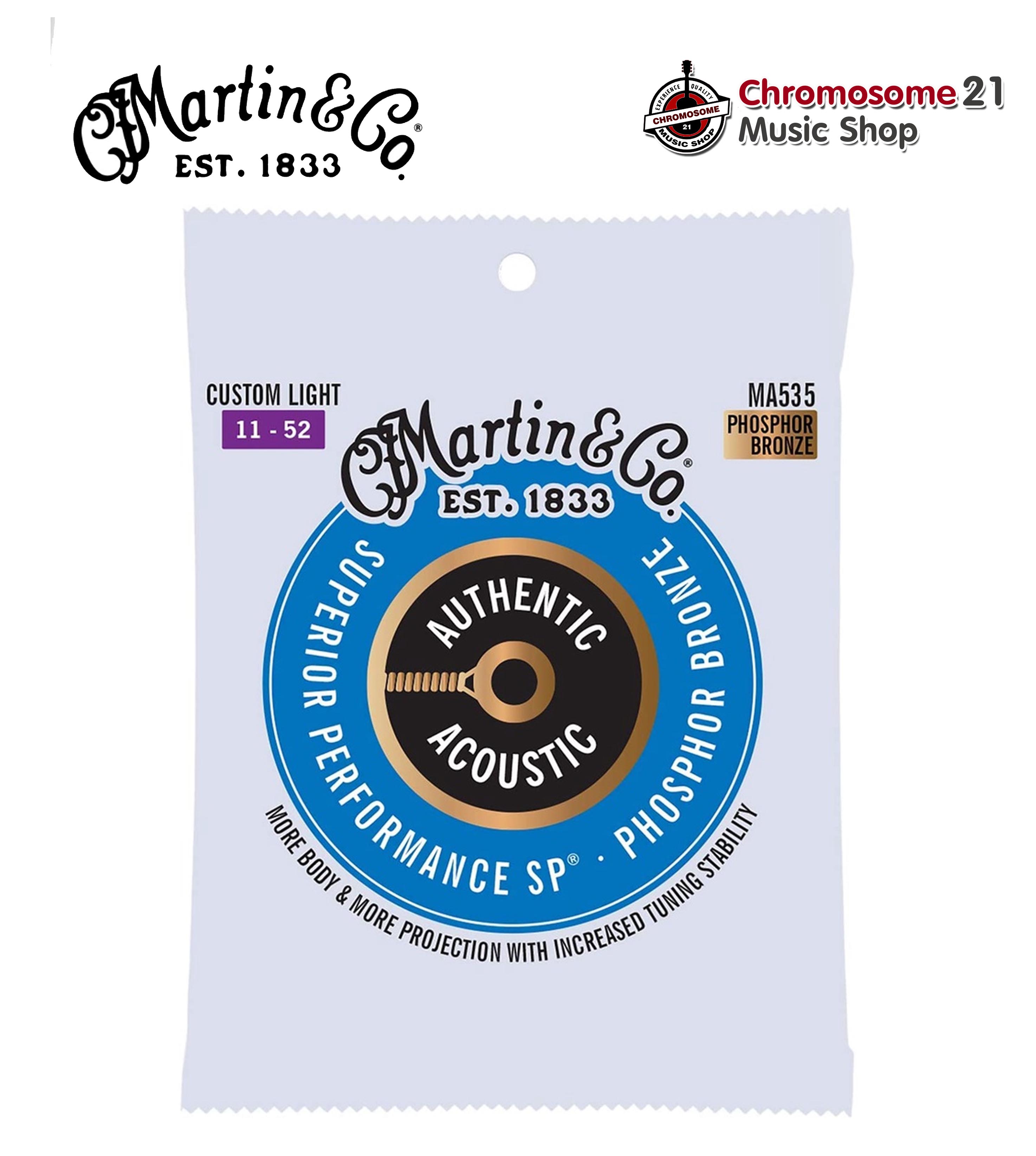 สายกีตาร์โปร่ง Martin MA535 ชุดเบอร์ 11 แบบ Phosphor Bronze