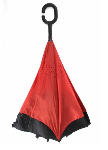 ร่มกลับด้าน สีแดง (คละสี)
