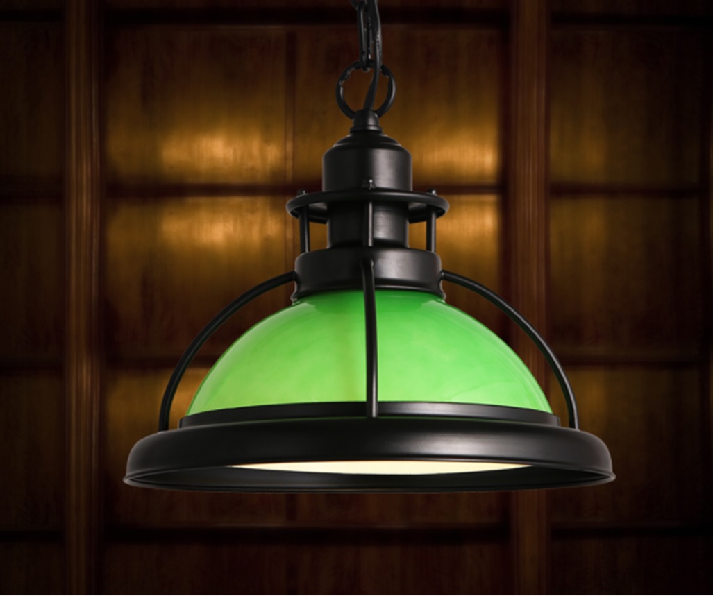 โคมไฟห้อยเพดาน American industrial retro เหล็กครอบแก้ว