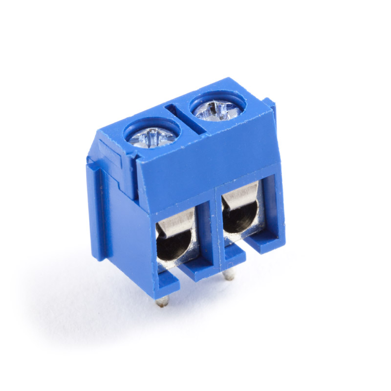 Terminal Block 2 pin Connector 5mm Pitch คอนเน็คเตอร์แบบสกรูหมุน 2 ขา สีน้ำเงิน ระยะห่างระหว่างขา 5 มม.