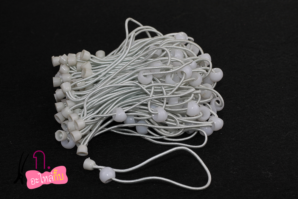 M011 ยางรัดผมเกาหลีสีขาว แบบสามารถติดตุ๊กตาได้ (แพคละ 100 ชิ้น)