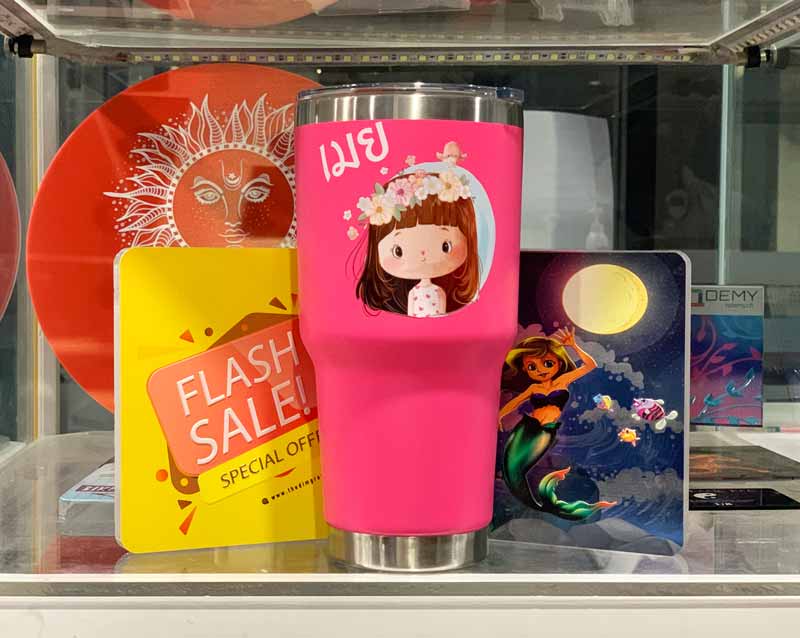 แก้วทรง YETI พิมพ์รูปวาดภาพสีน้ำ