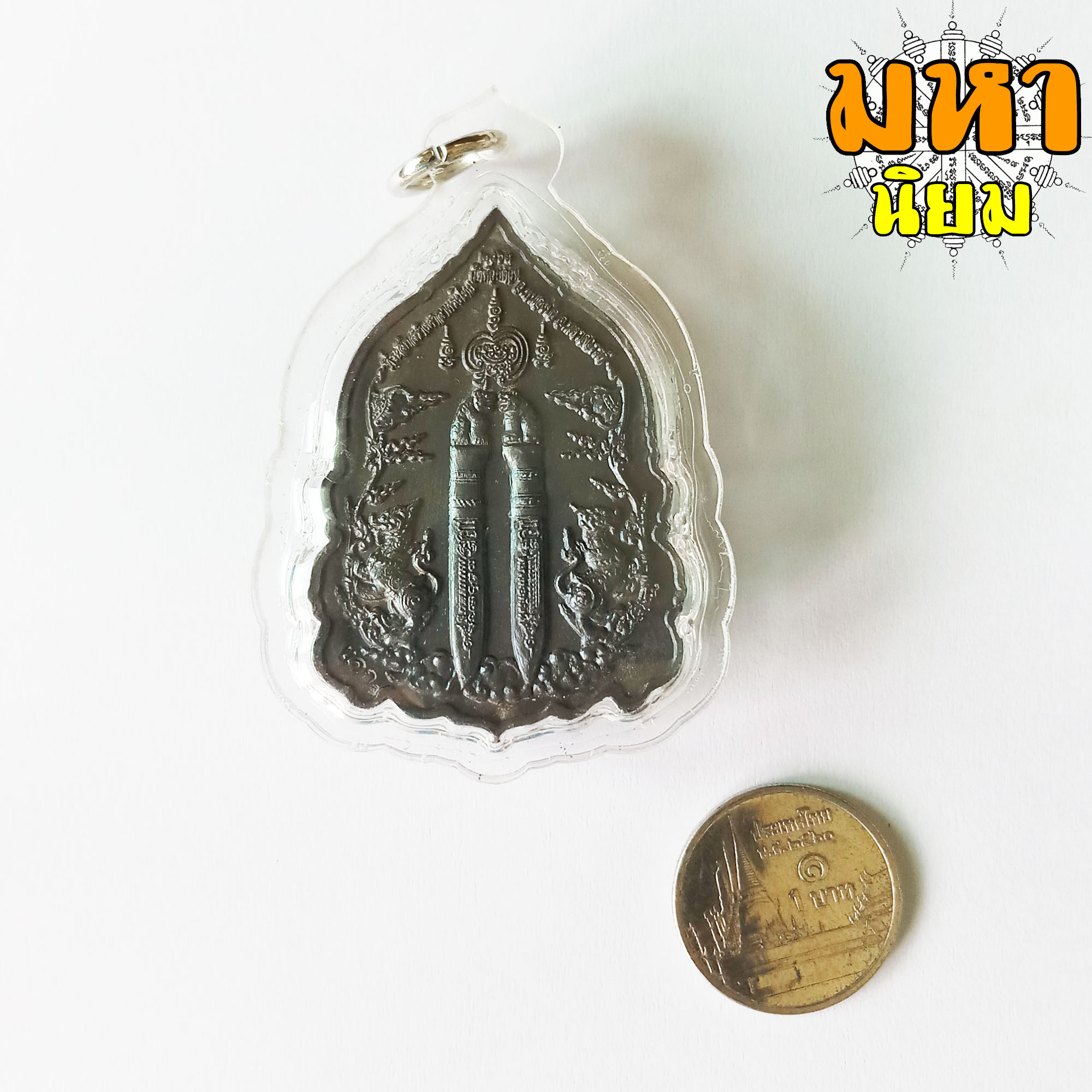 เหรียญนั่งเสือคู่ พยัคฆ์พันล้าน หลวงพ่อพัฒน์ ปุญฺญกาโม วัดห้วยด้วน จ.นครสวรรค์ เนื้อนวะโลหะรมดำ เลี่ยมกรอบอย่างดี