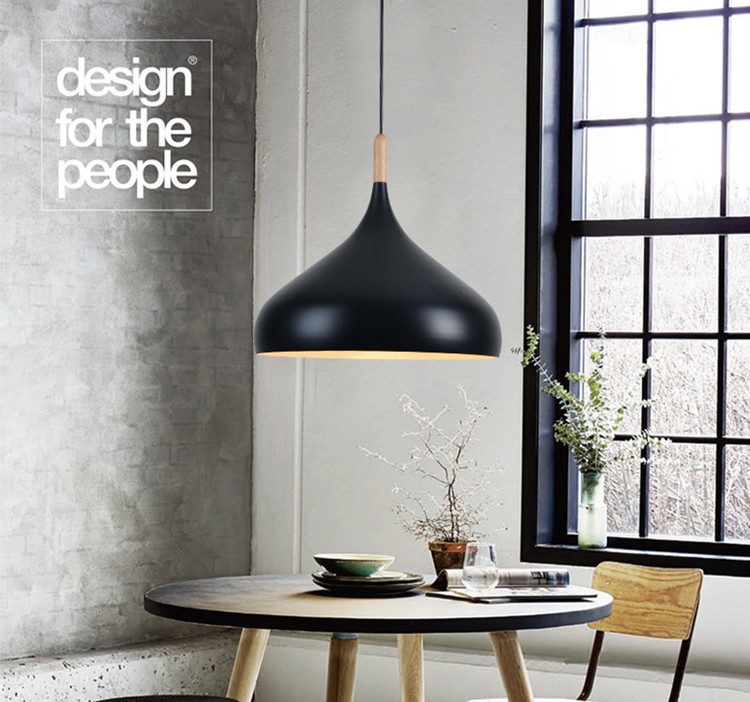 โคมไฟห้อยเพดานนอร์ดิกหัวไม้ ทรงพุ่มปลายแหลม 32 cm.