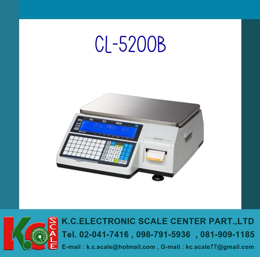 เครื่องชั่งคำนวณราคาแบบมีปริ้นเตอร์ในตัว ยี่หัอ "CAS" รุ่น "CL5200 B"