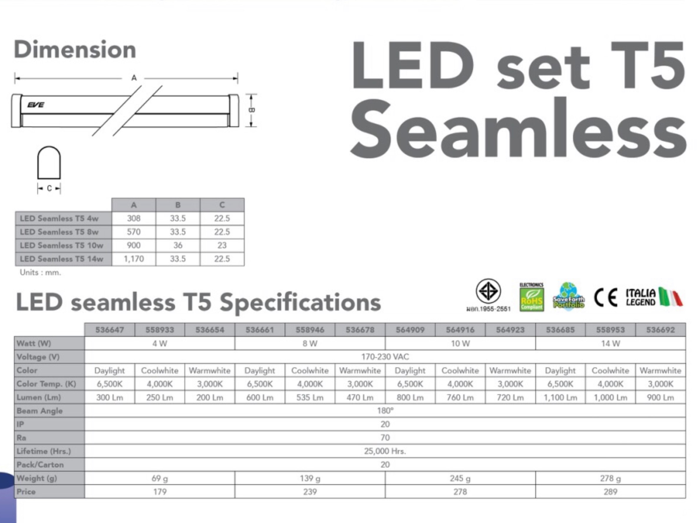 ชุดราง LED T5 Seamless
