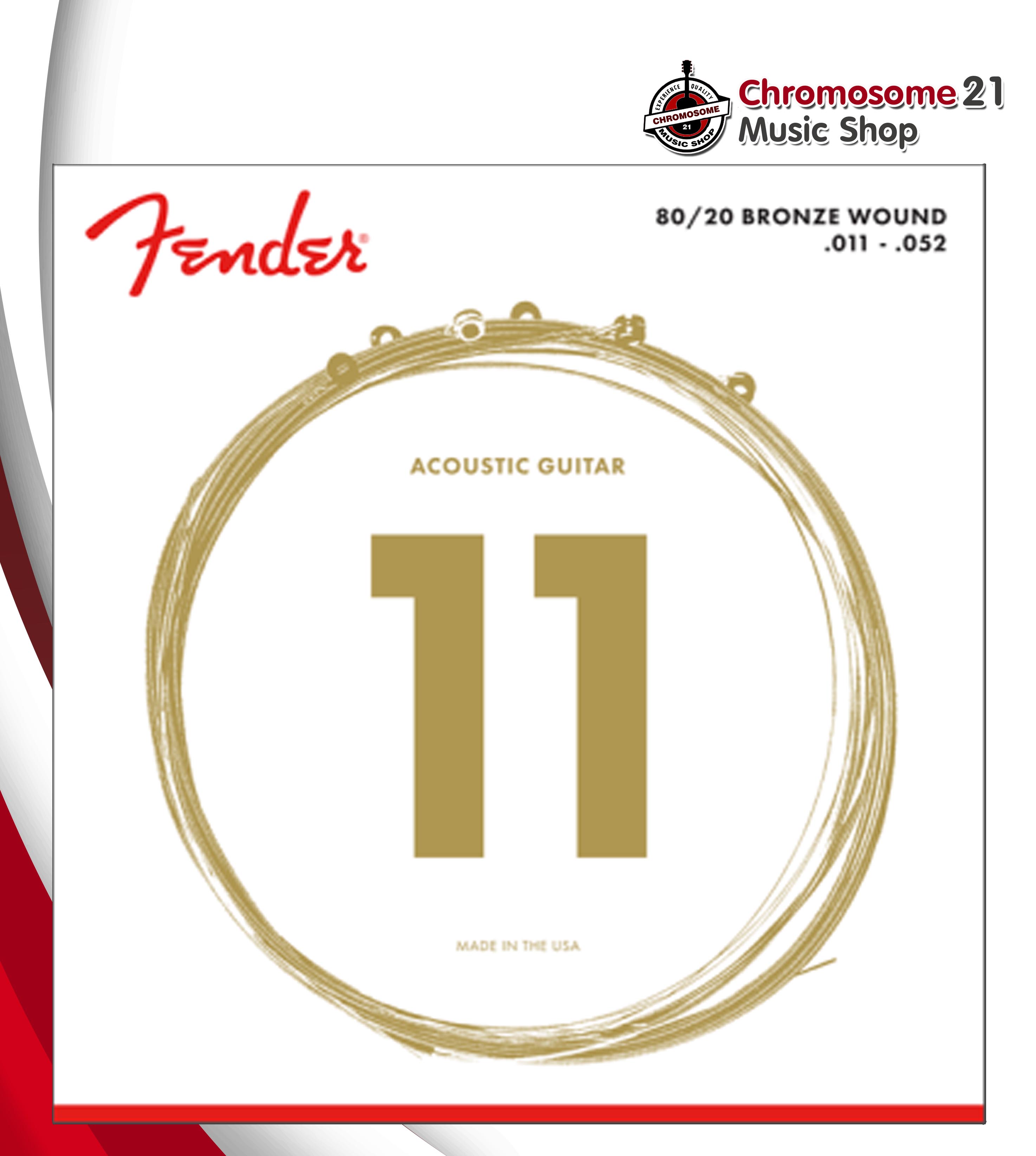 สายกีตาร์โปร่ง Fender เบอร์.011 - .052 รุ่น 70CL