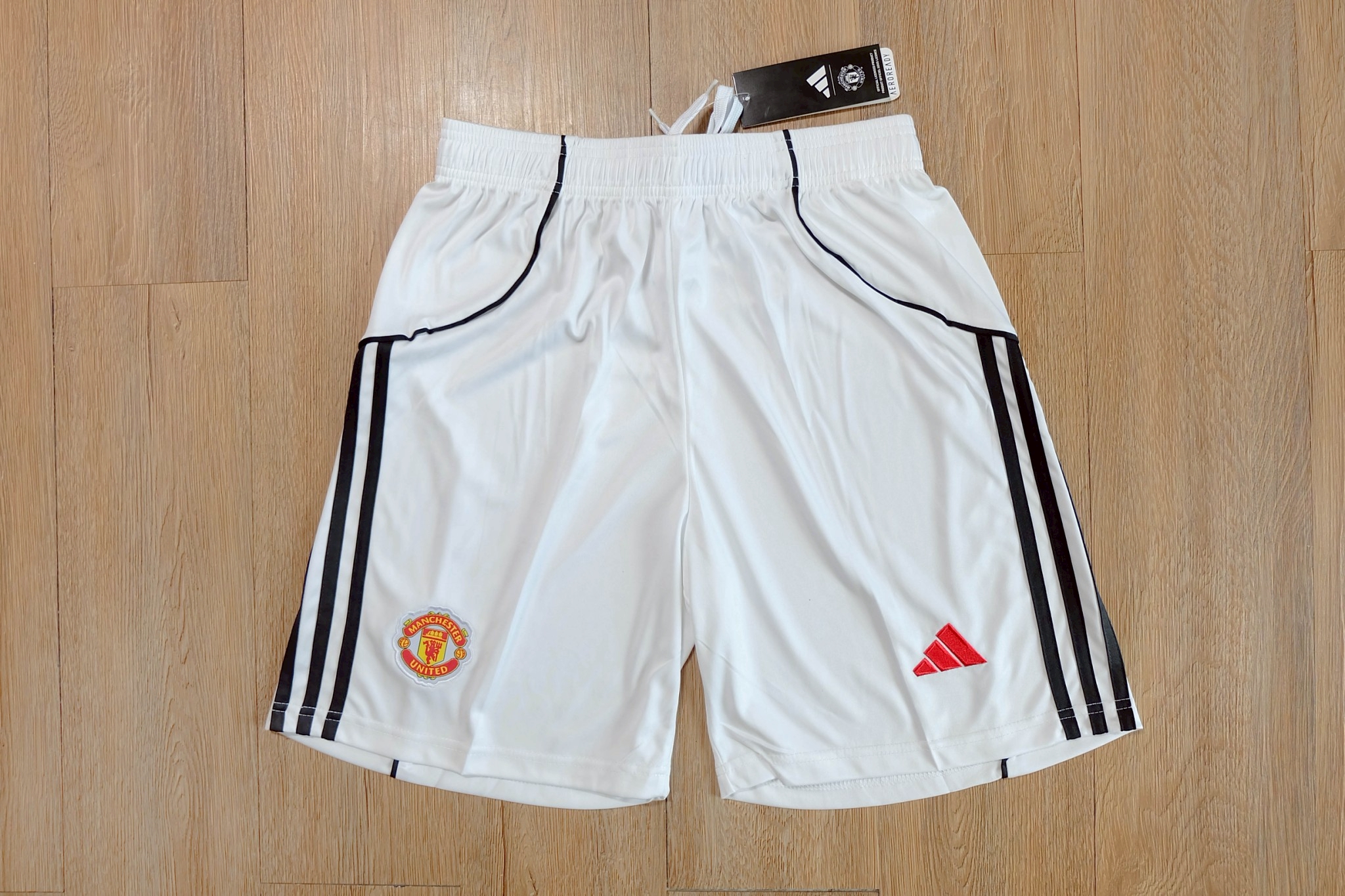 กางเกงฟุตบอลสโมสร ทีมแมนยู Man U สีขาว Fans Edition เกรดแฟนบอล 2025