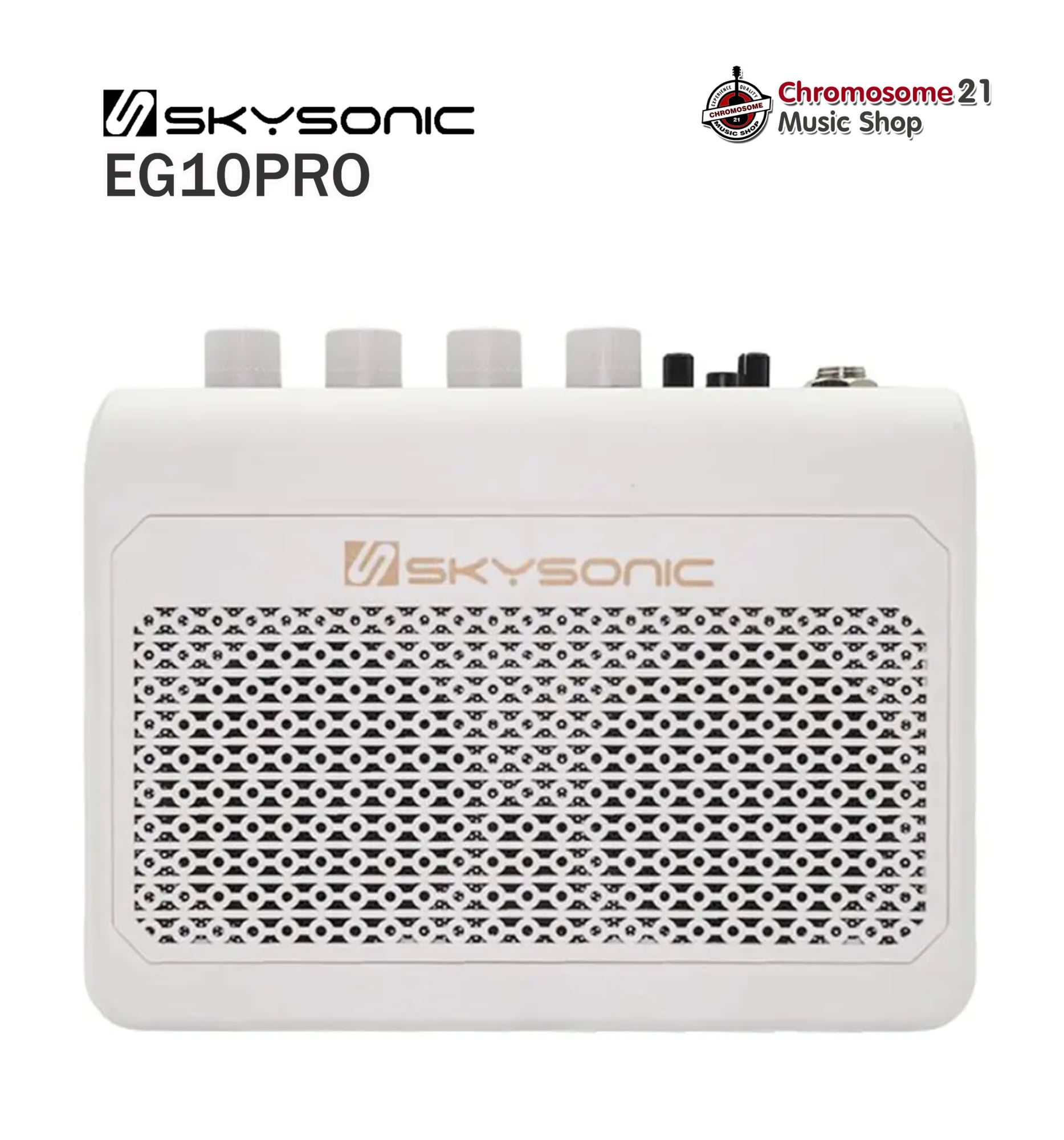 Skysonic EG10PRO (สีขาว White) แอมป์กีตาร์ไฟฟ้า แอมป์กีตาร์โปร่ง แอมป์เบส ขนาด 10 วัตต์ เชื่อมต่อบลูทูธได้