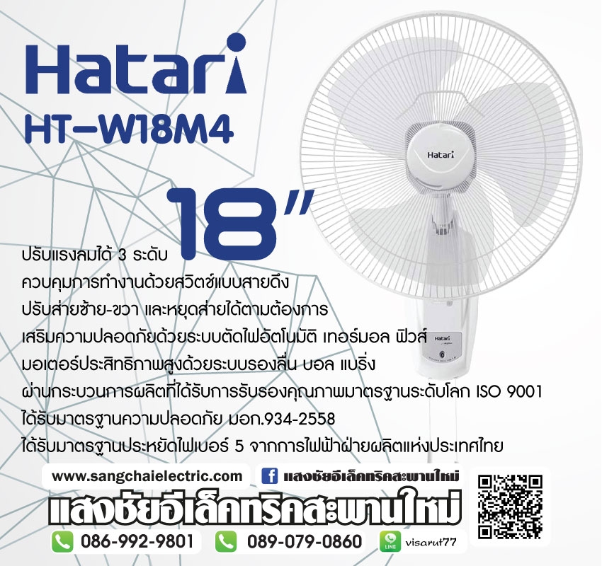 พัดลม Hatari HT-W18M4