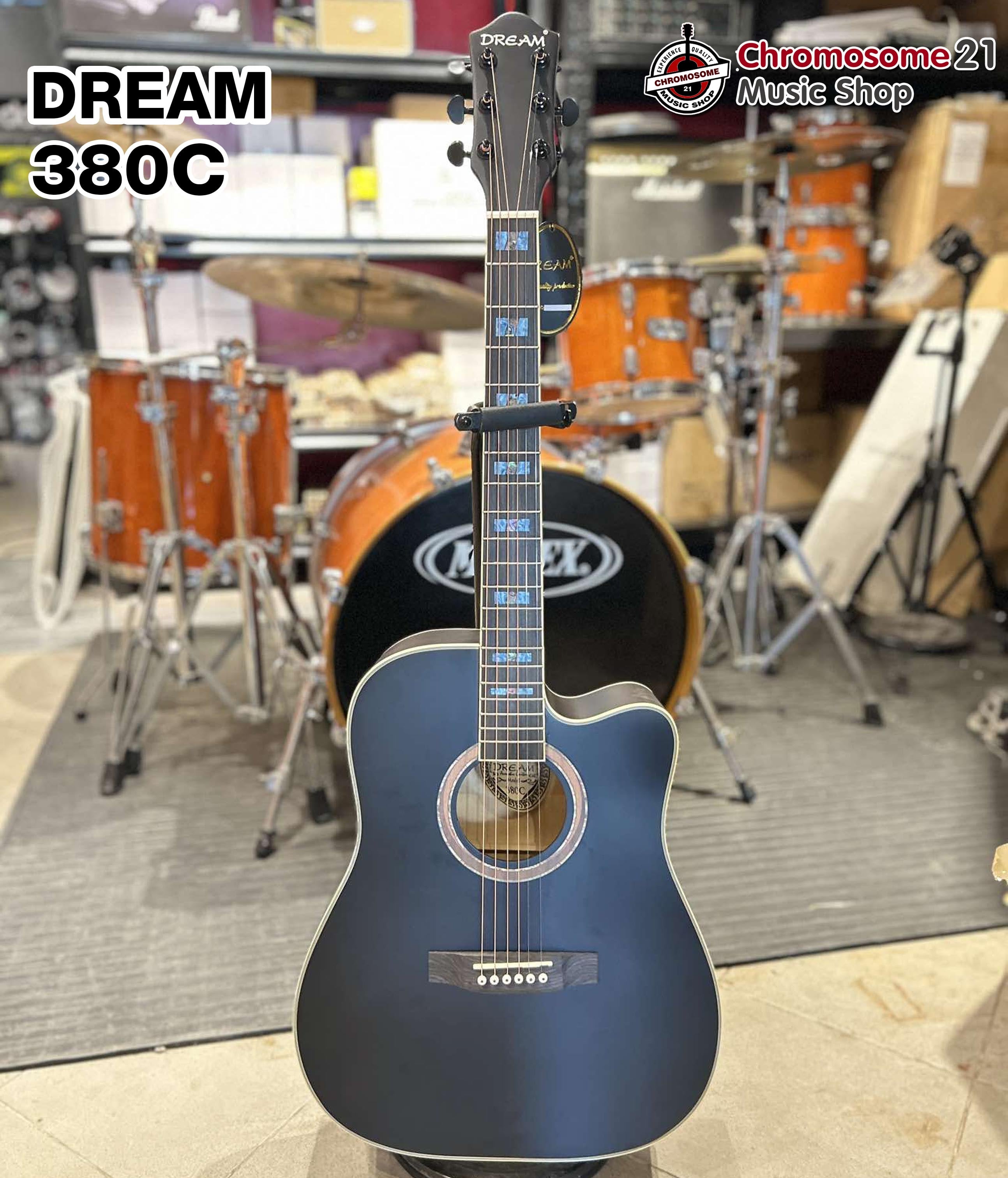 กีตาร์โปร่ง Dream รุ่น 380C (สีดำด้าน) เคลือบด้าน