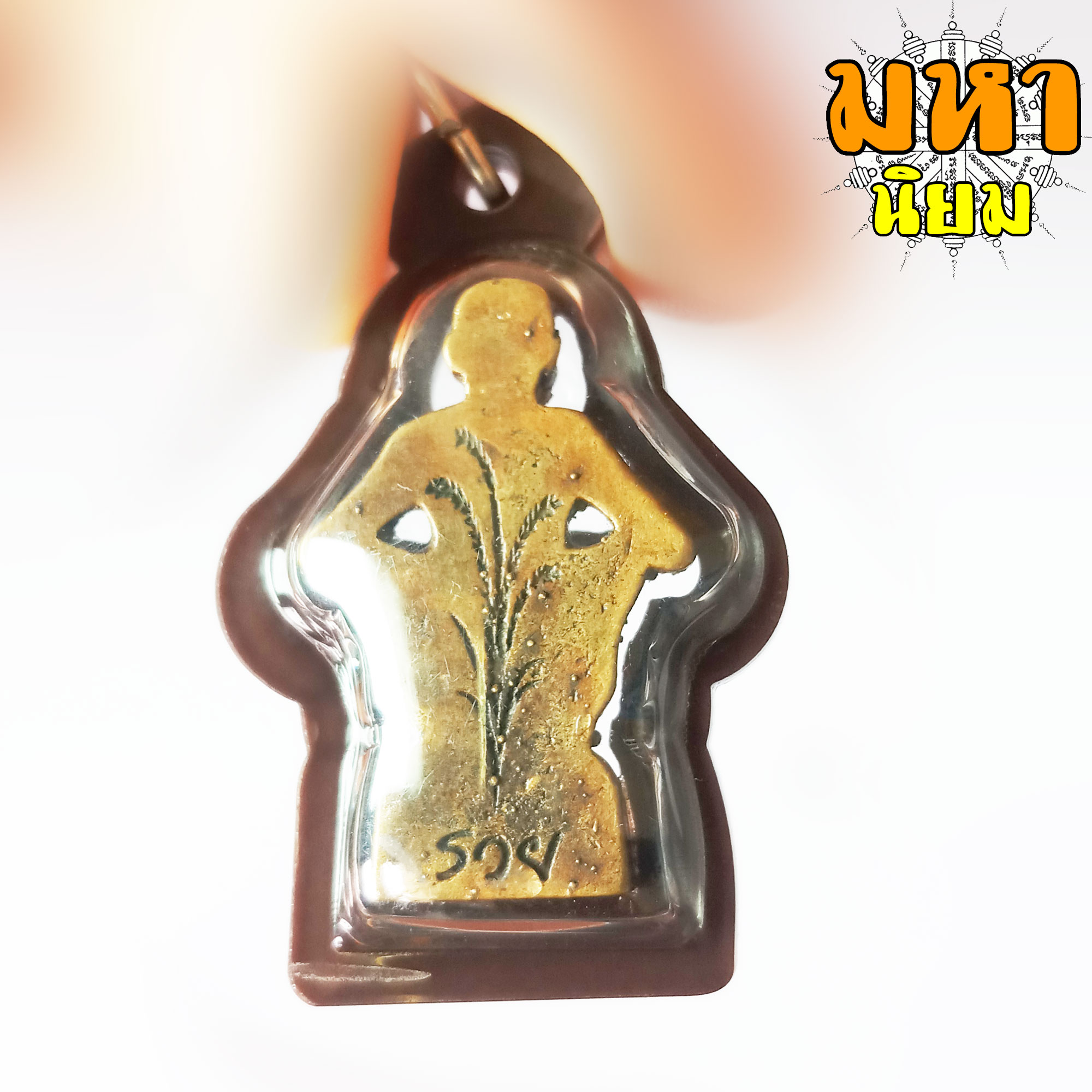 รูปหล่อหลวงปู่สรวง เทวดาเดินดิน นั่งถือรวงข้าว หลังรวย เลี่ยมกรอบอย่างดี