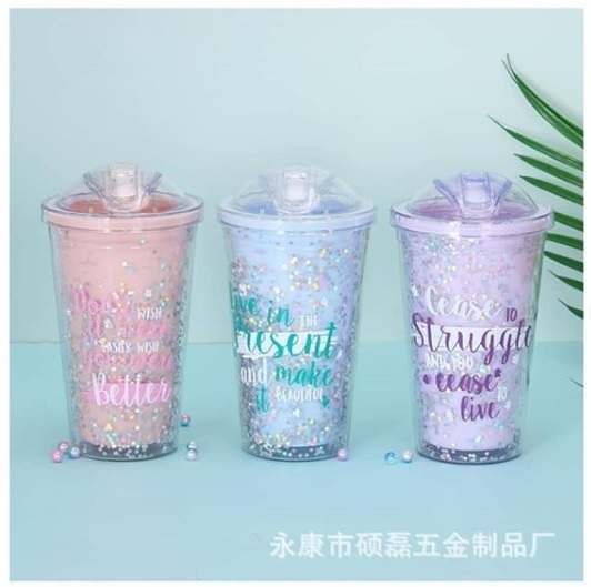 [ พร้อมส่ง - แลกซื้อ 79.- ] แก้วน้ำน่ารัก แก้วน้ำพาสเทล 450ml ของขวัญน่ารักๆ
