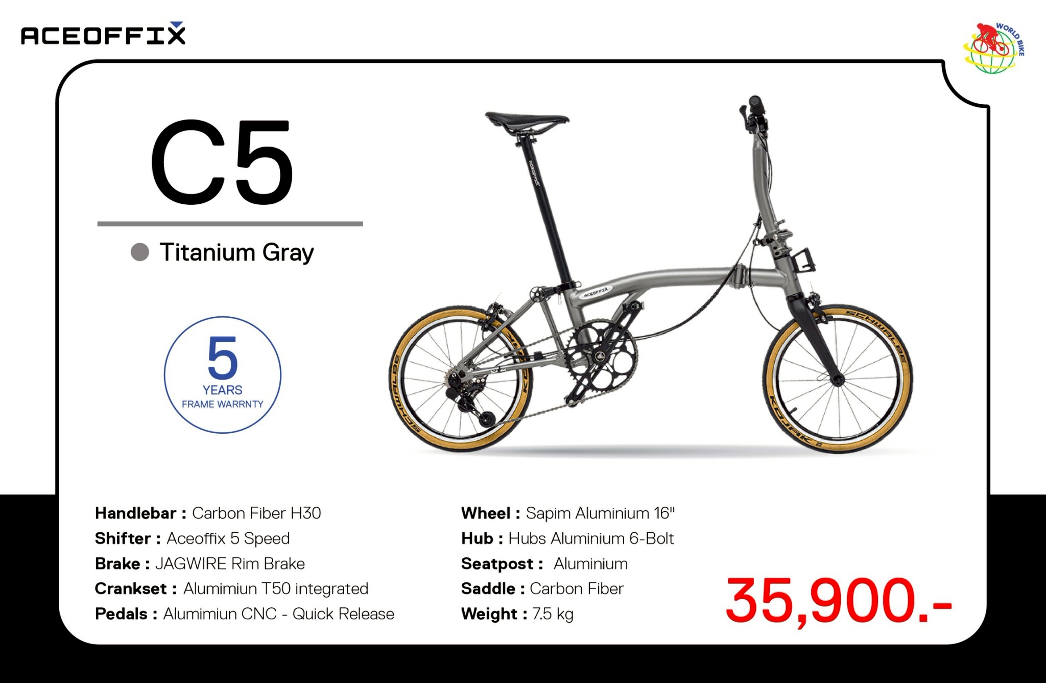 จักรยานพับได้ ACEOFFIX รุ่น C5