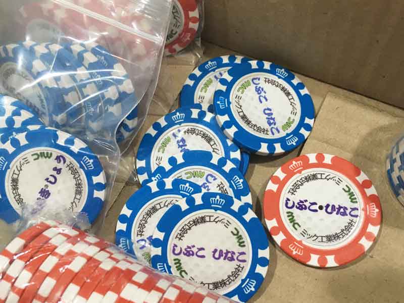 บริการพิมพ์โลโก้พร้อมชื่อ บนเหรียญ ชิฟ คาสิโน Casino หน้า-หลัง