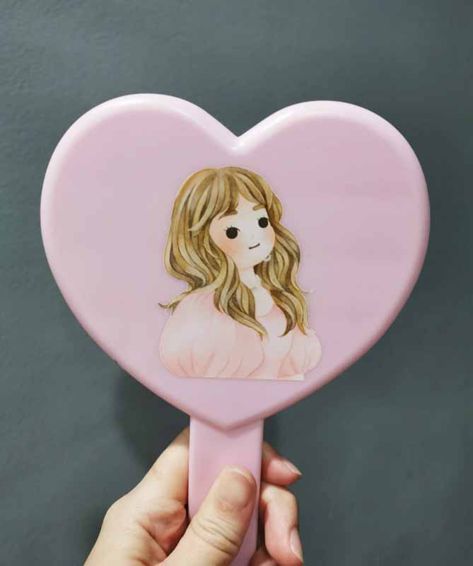 สกรีนกระจกแต่งหน้า พิมพ์การ์ตูนบนกระจกแต่งหน้า