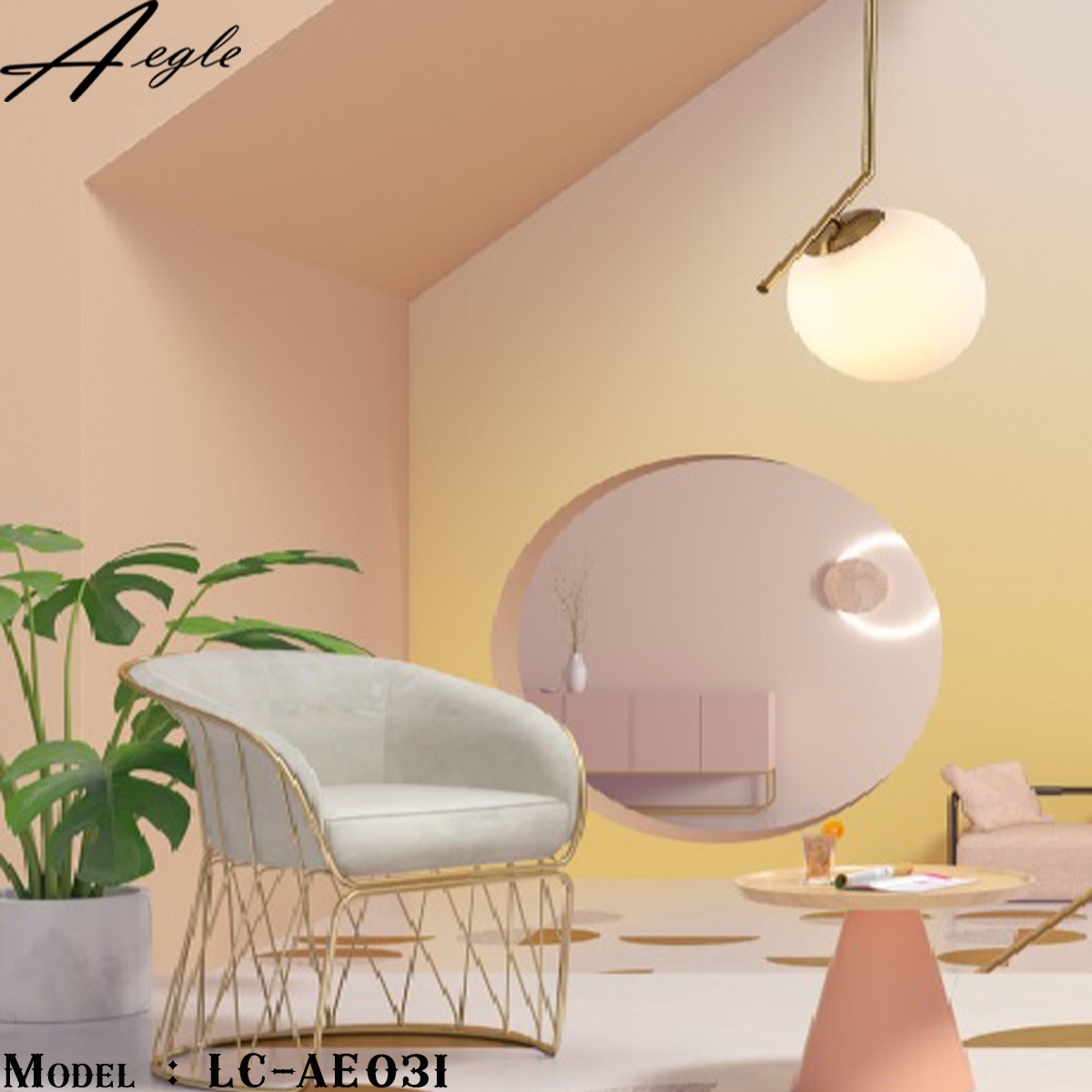 โคมไฟห้อยเพดานลูกแก้ว Modern Luxury gold