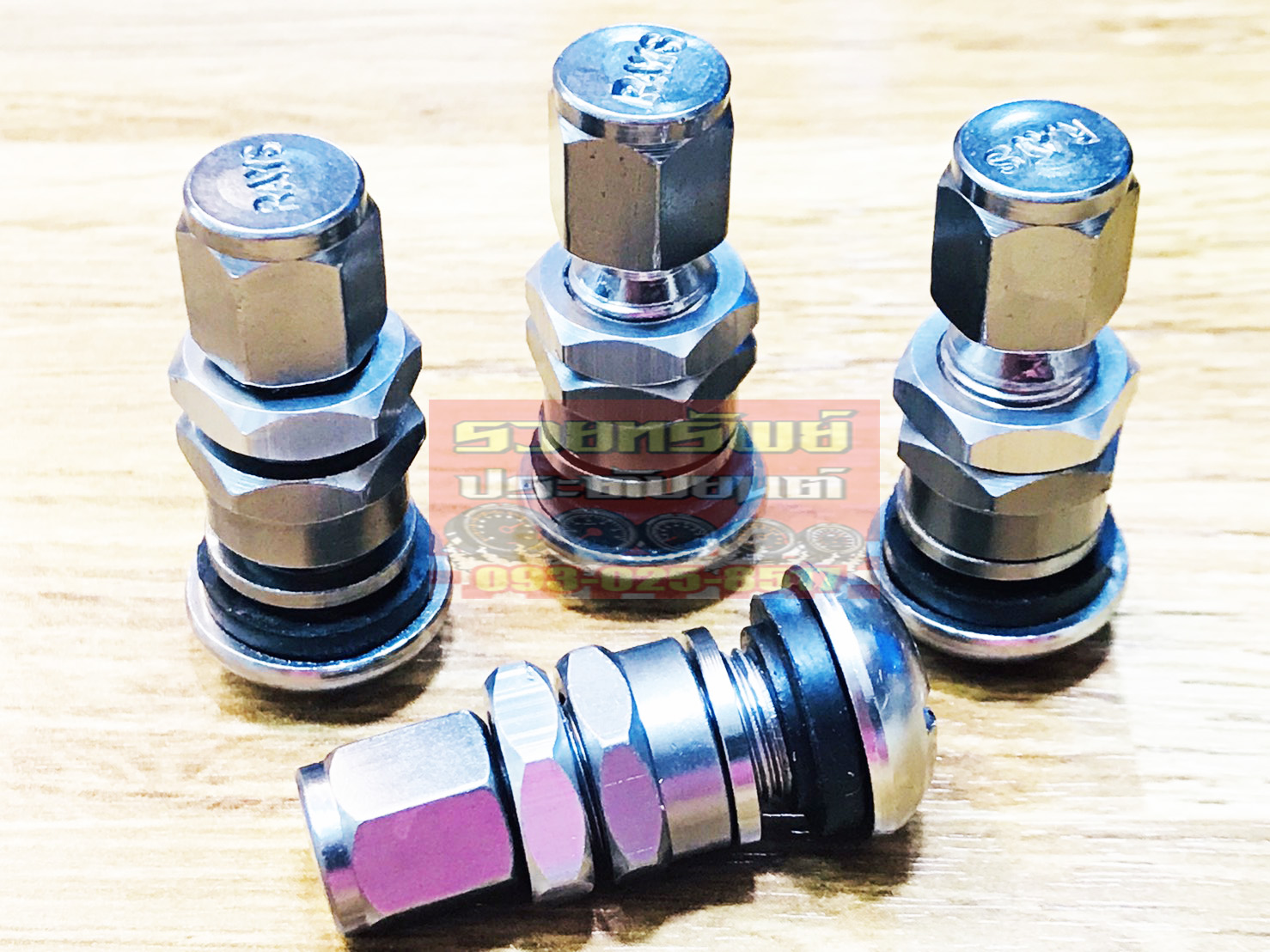 NUT-008 วาล์วลมล้อแต่ง(สีเทา) งานอลูมีเนียมอย่างดี ครบชุด 4ตัว