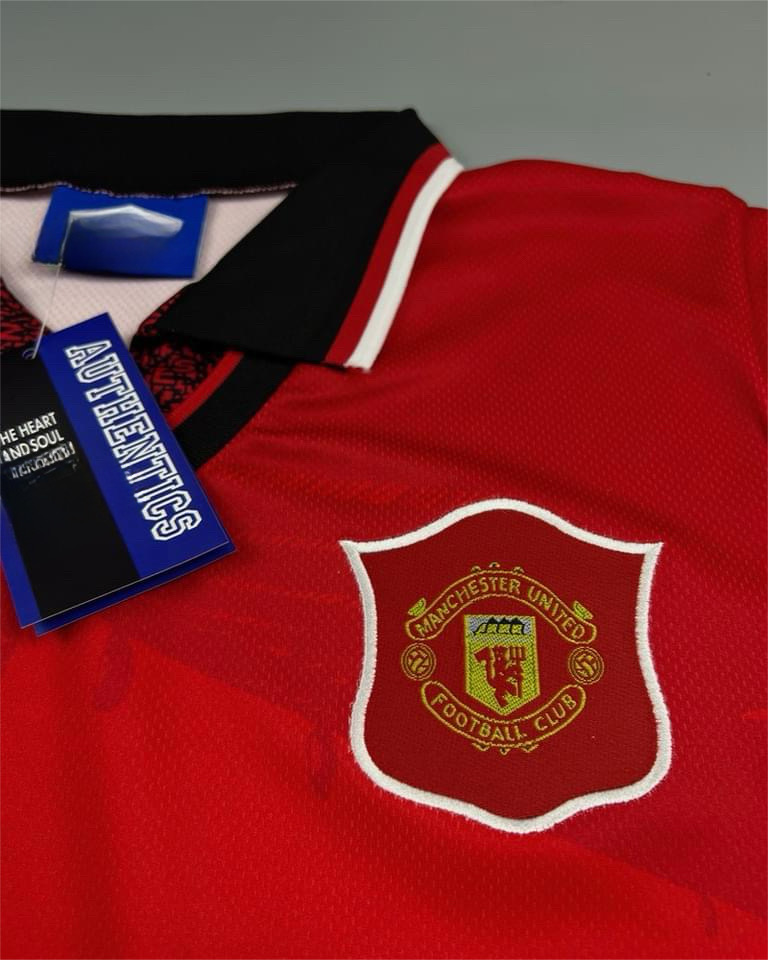 Retro เสื้อบอลย้อนยุค Vintage เสื้อทีมแมนยู เหย้า 1994 Man Utd Home 1994 ลายสนาม