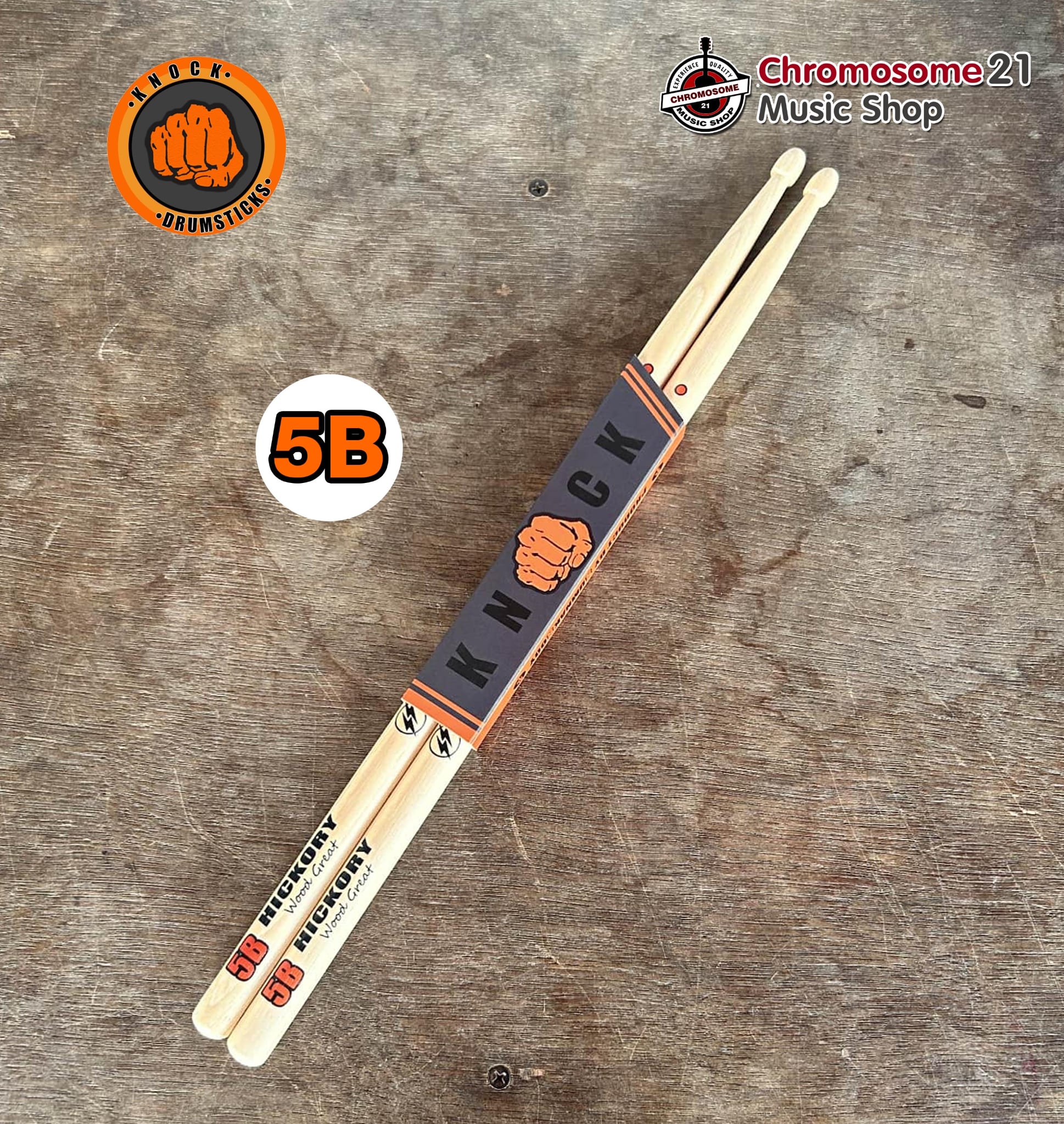 ไม้กลอง Knock ขนาด 5B Hickory Wood Great