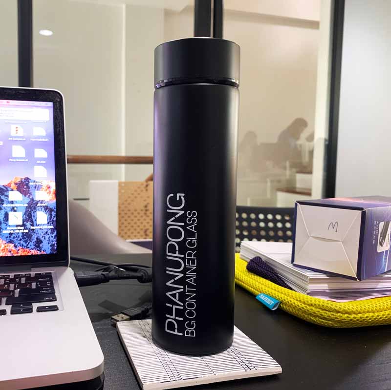 กระบอกน้ำพร้อมพิมพ์ ขนาด 500 mL. ฝาเกลียว